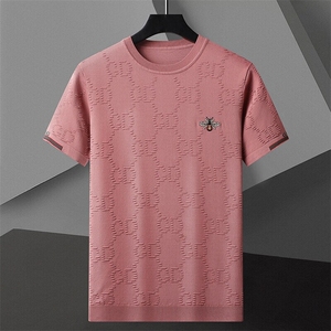 7340-P50 欧货短袖毛衣男秋冬时尚潮牌针织半袖男士圆领打底衫图片