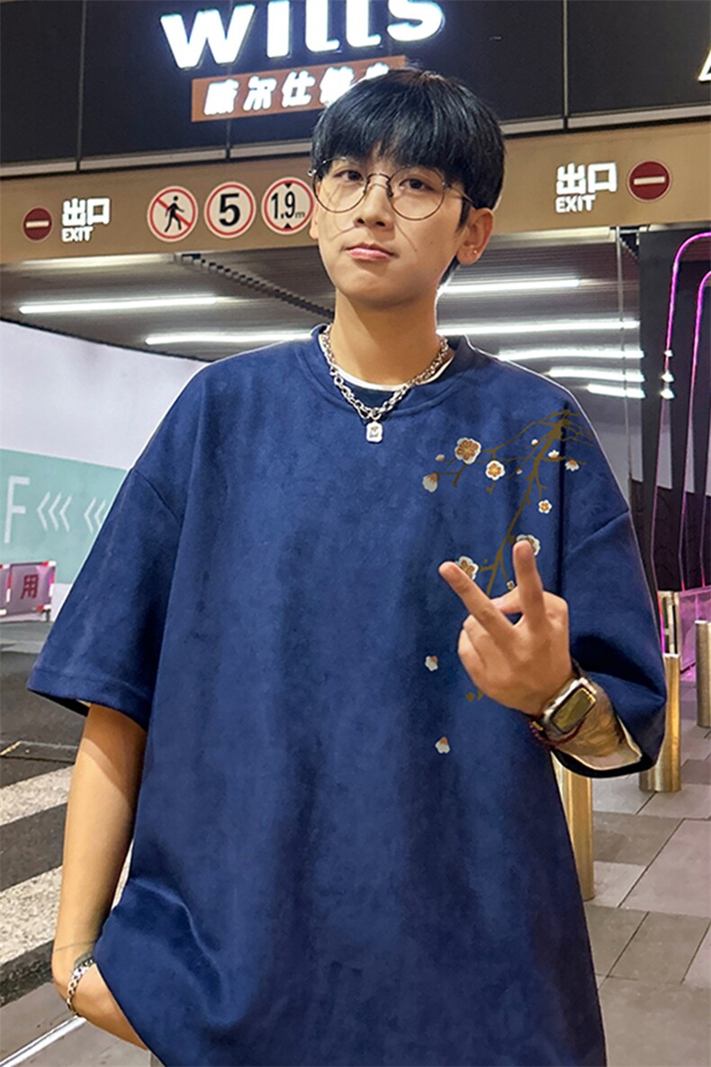 量大优供视频重磅麂皮绒短袖T恤男JPDX216-特P19,男装T恤,电商B367