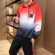 款加绒帅气百搭时尚连帽卫衣套装黄色D309-2T881，男装套装，电商D321A