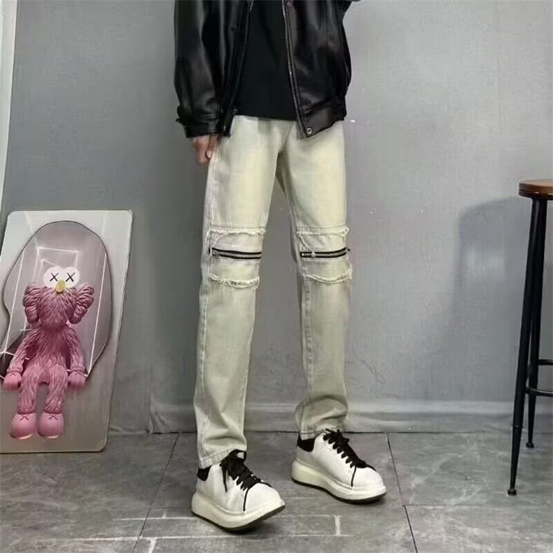 1506A/G88110/P42春秋款直筒裤子宽松补丁男裤，男装休闲裤，星座1506A