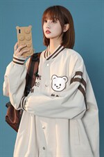 中性秋季百搭宽松棒球服拼色夹克情侣棒球服外套女G6291P65控78，男装夹克，电商A268