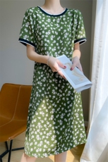 绿茉莉连衣裙，女装连衣裙，圣丽羊绒