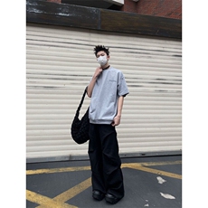 小众口拉链隐藏口袋设计重磅短袖男设计感上衣1001-1-TX55-P38，男装T恤，星座1001-1