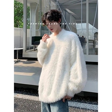 1506/QL0170/P54马海毛茸茸毛衣男春季高级感慵懒软糯打底针织衫，男装T恤，星座1506