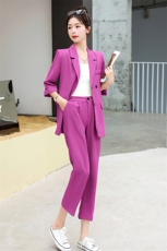 高端洋气休闲西装套装女2024夏季新款时尚垂感薄款职业西服两件套，女装套装/套裙，卡杰菲