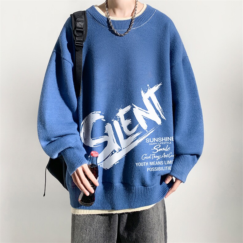 控78假两件毛衣男大码加绒针织衫男毛线衣M80343-P55加绒P70,男装针织衫/毛衣,电商A040