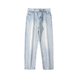 春夏新款阔腿直筒宽松修身显瘦牛仔裤男百搭慵懒长裤潮DY15-P55图片