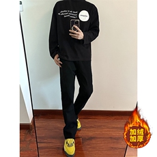 B221美式ins高街加绒加厚牛仔裤LK23010-P60控78加绒P70控98，男装牛仔裤，电商B221