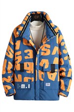 工装新款挂拍时尚立领印花潮牌韩版高绒学生短款羽绒服R3002P130，男装羽绒服，星座301D-5(原星座1415）
