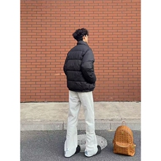 K7116-P50白色牛仔裤男新款美式高街cleanfit裤子破洞直筒，男装牛仔裤，电商B323A
