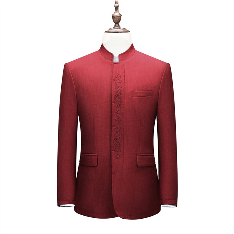 主推高品质中山装西服外套唐装男中老年风新中式西服上衣，男装西服，钱塘723