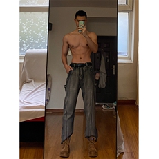 自家图，配马丁靴的裤子男款秋冬侧拉链cleanfit牛仔裤-KZA50-P60，男装牛仔裤，星座1007（原301D）