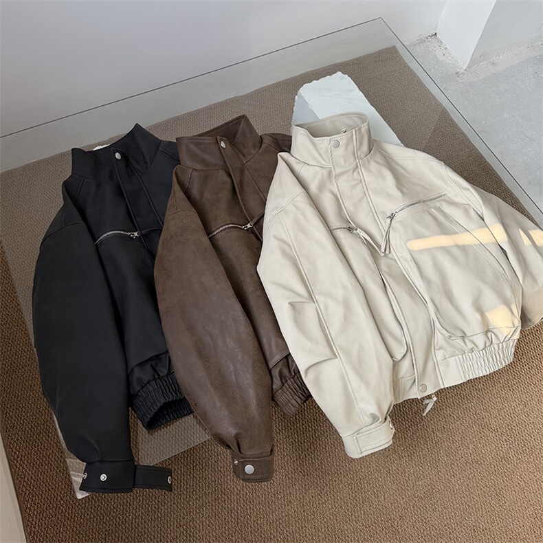 现货在仓W2812M-3XLP115工装皮夹克，男装夹克，电商C313