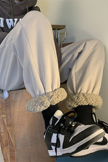 冬季加厚羊羔毛贴标束脚休闲裤XZ604-KP47-P55控68，男装休闲裤，星座604