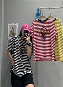 夏季新款 条纹图案短袖,其它,JIAN.Z 简.站