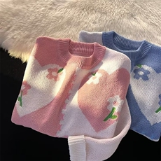 日系古着毛衣女秋冬宽松外穿ins韩系慵懒风温柔软糯外套M769-P42，男装针织衫/毛衣，星座1008-1