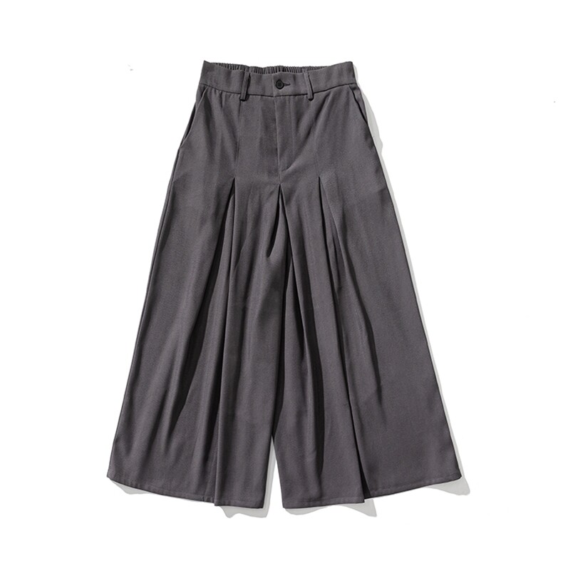 白底平铺图夏季大码宽松裙裤风直筒阔腿裤休闲中式K251/P70,男装休闲裤,电商A221A