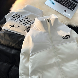 pu皮拼接面包服棉服情侣冬季加厚棉衣加厚外套MMY266特P95控158图片