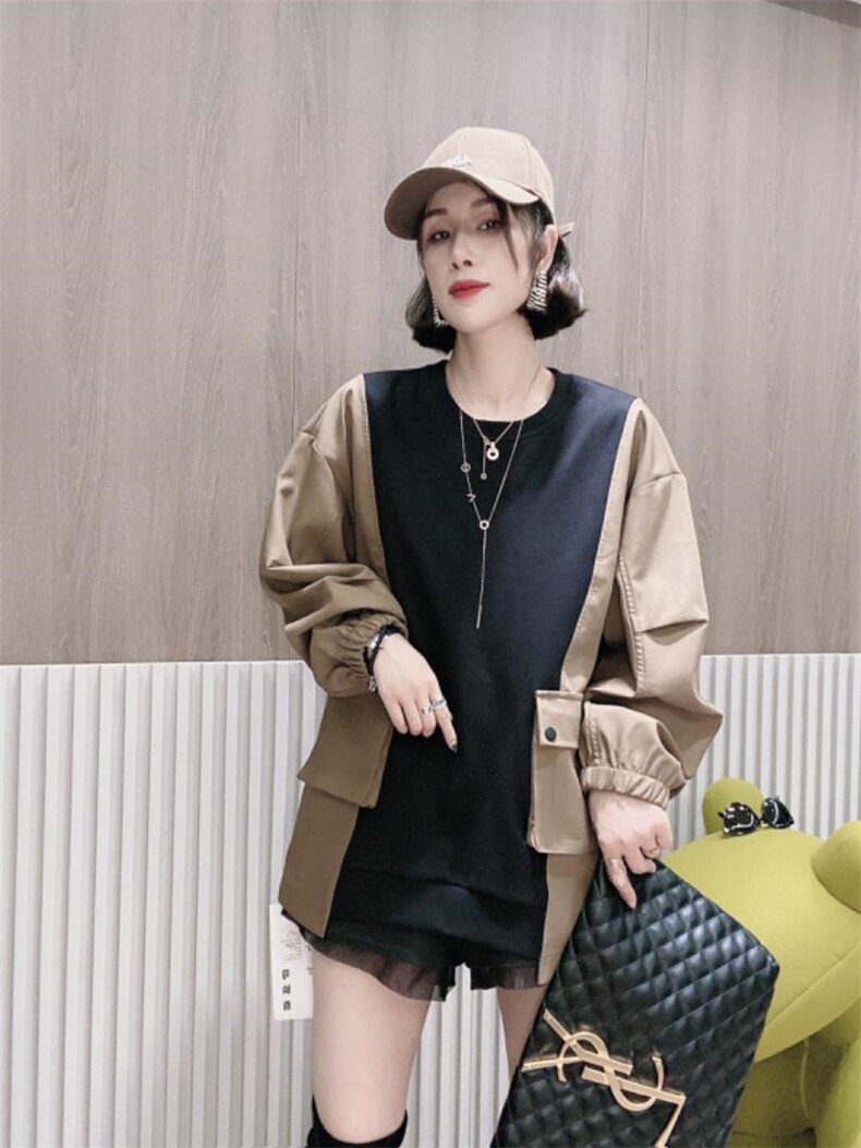 拼色卫衣ＭＬ，女装卫衣/绒衫，可纳奇