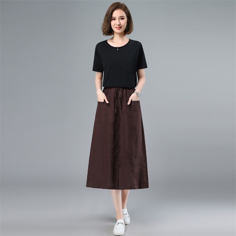 2022年夏季新款连衣裙女中长款韩版时尚套装女休闲两件套装裙子棉,女装套装/套裙,简韵佳