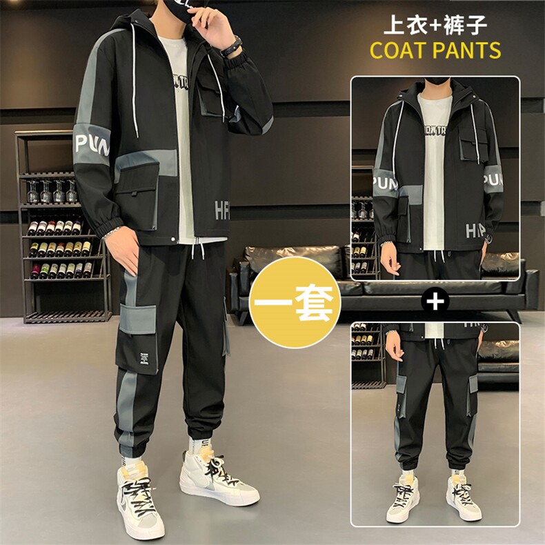 秋季男士套装休闲运动服帅气搭配一套工装夹克外套D05/90,男装夹克,电商B226-2（原B217-2）