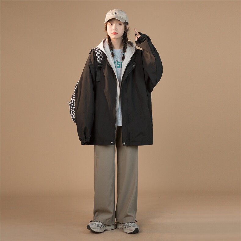 1中性风冲锋衣男休闲大码潮运动情侣连帽夹克外套女7420P70控98,男装夹克,星座226-2