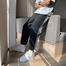 K2026-P40秋装男女情侣大码三条杠宽松抽绳束脚运动休闲卫裤控58，男装休闲裤，电商A009A（原A058A）
