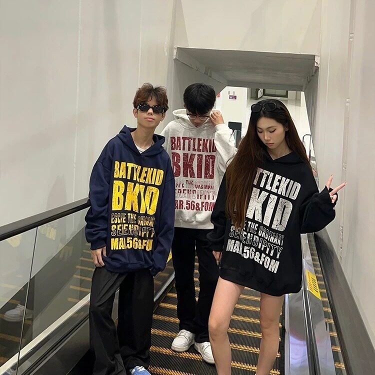 春秋季新款黑色字母卫衣男装简约潮流长袖连帽休闲时尚男士卫衣,男装卫衣,星座506A