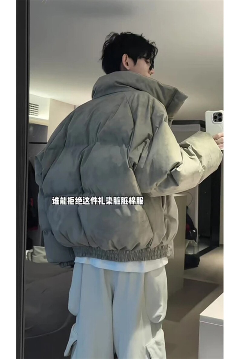 现货[网图]潮牌痞帅短款棉衣立领宽松面包服男5D3062-TP60不,男装棉衣,电商A102