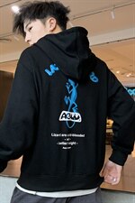 【】A003-HW3097-P55春装新款蜥蜴印花连帽卫衣家乐，男装卫衣，电商A003