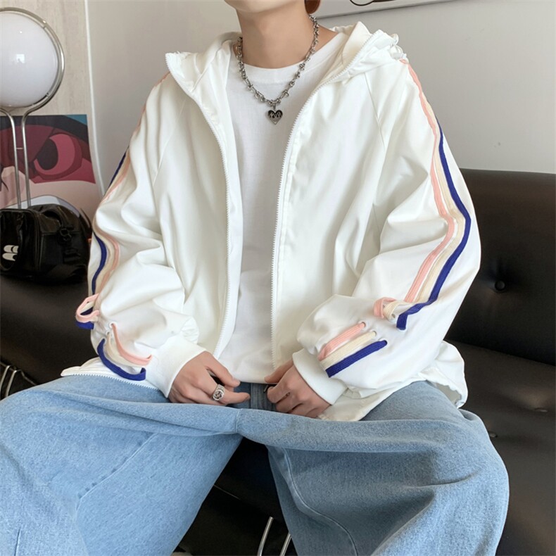 春秋季设计感小众情侣装外套男休闲夹克痞帅连帽上衣W3677-P60,男装夹克,星座512-2