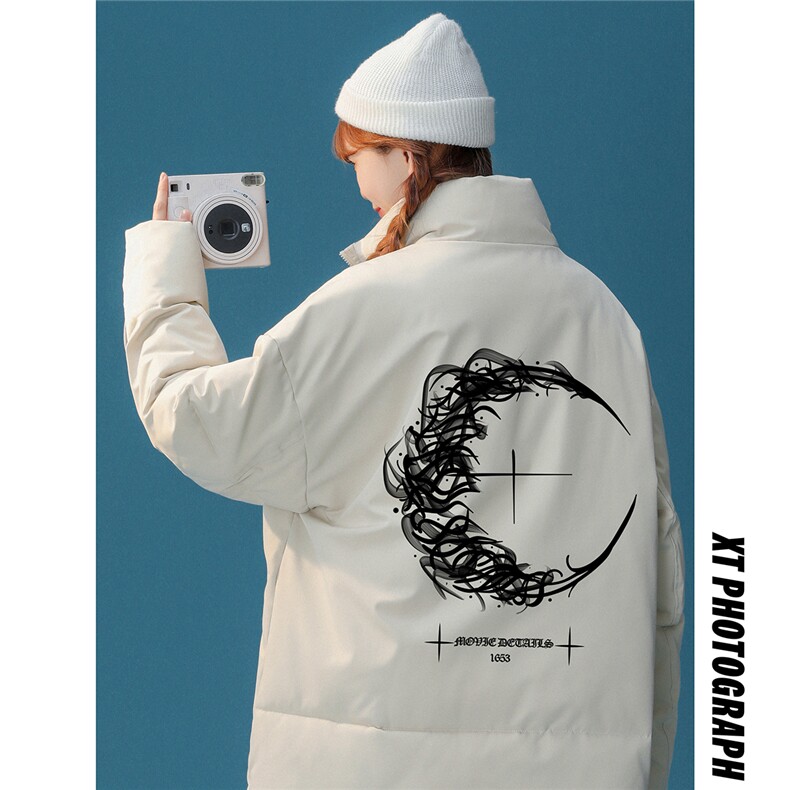 中性风22冬季新款嘻哈西海岸印花立领棉衣TPMY61P65K99特批无差价，男装棉衣，A247A