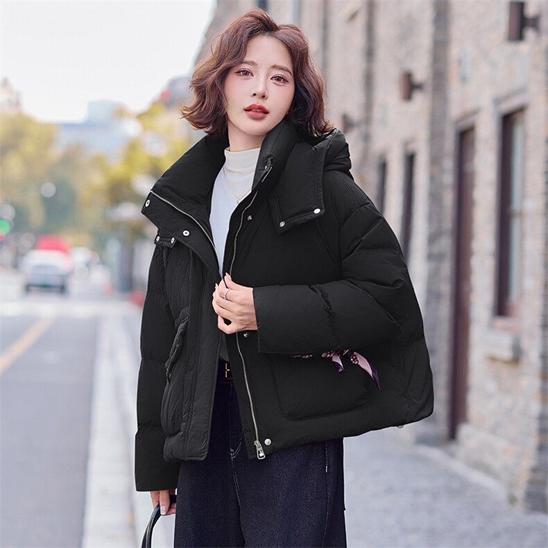 连帽羽绒服女短款2024冬季新款女装白鸭绒气质休闲保暖外套！现货,女装羽绒服,慧尚依恋