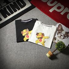 19夏新款T恤潮牌日系大码港风国潮宽松动漫印花圆领短袖T523P35，男装T恤，电商A021A