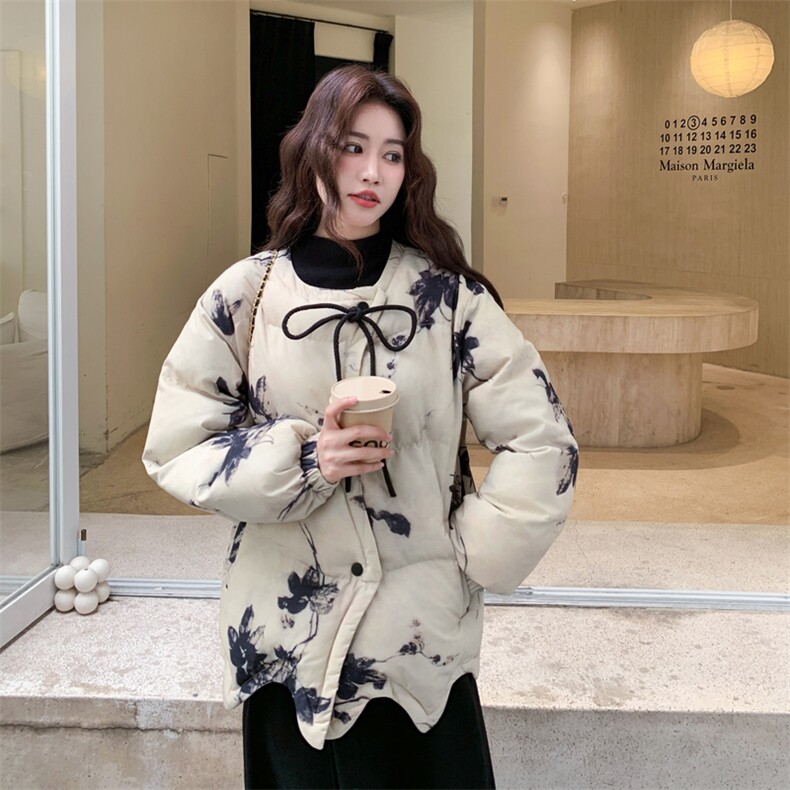 新中式不规则小众设计感短款羽绒服女冬季2025新款加厚白鸭绒外套,女装羽绒服,2C278