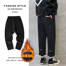 加绒2023秋冬季港风休闲裤男中性运动裤K618-特批35加绒40，男装休闲裤，星座718-1