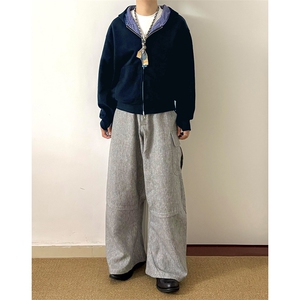 抖音得物高品质二开 26春季美式潮牌两面穿连帽卫衣开衫男女外套图片