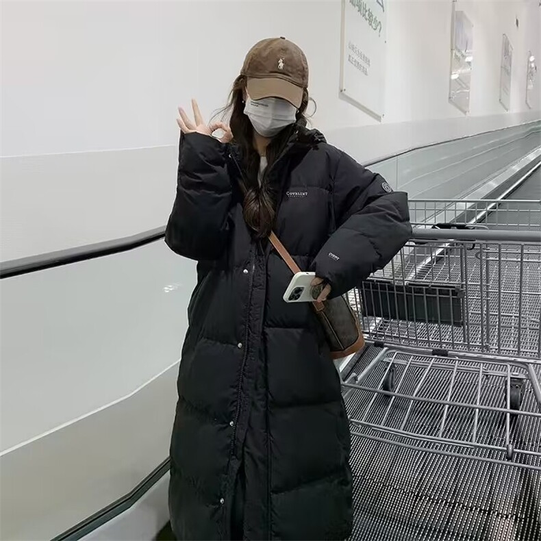 1682#棉服女长款冬季宽松韩系加厚连帽面包服外套,男装棉衣,星座506A