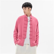 秋冬大码风加厚夹克外套立领盘扣情侣中性唐装汉服JK20/P135，男装夹克，电商A221A