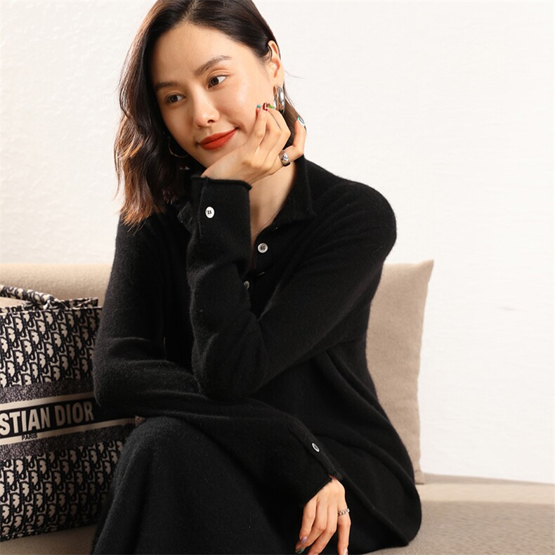 气质时尚潮流秋冬季新款百搭显瘦简约外穿羊绒开衫,女装羊绒衫,五色羊羊绒