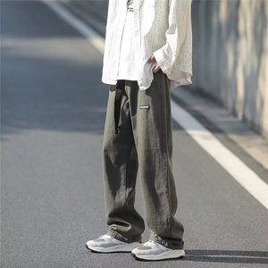 工装裤子男士春秋季日系复古直筒休闲运动裤纯棉工装裤MJ160P38图片