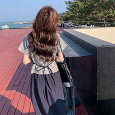 慵懒显瘦假两件T半身裙1D066-5080款-P155-K235，女装套装/套裙，1D066-1