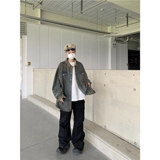 牛仔外套男秋季宽松潮流学生帅气宽松高街男装上衣百搭痞帅夹克男，男装工装外套，星座1210-1