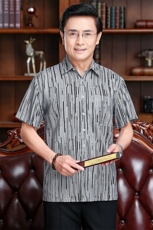新款爸爸中年男士夏装短袖衬衫老年人，男装T恤，钱塘6003（原4033）