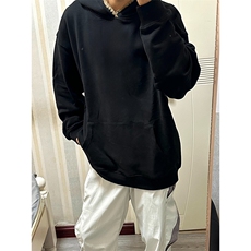 抖音得物高品质二开25秋冬美式重磅宽松纯色连帽贝壳刺绣卫衣W63，男装卫衣，电商A486