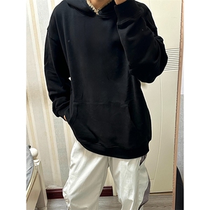 抖音得物高品质二开 25秋冬美式重磅宽松纯色连帽贝壳刺绣卫衣W63图片