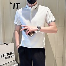 店主风社会小伙男士时尚刺绣POLO衫男短袖T恤301A-1/PL112/P55，男装T恤，星座301A-1