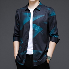 JB1701男式服装新款衬衫男长袖翻领休闲四季可穿中老年衬衣P73，男装衬衫，电商B360