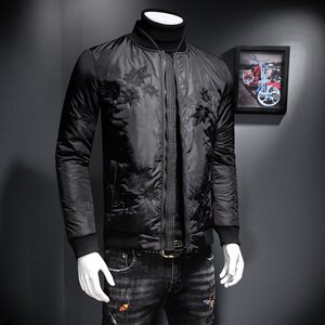 7133 冬季新款加厚蚕丝棉服刺绣休闲保暖棉衣图片