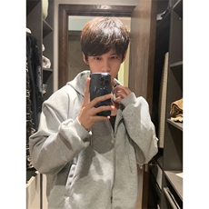 自家图，博主风cleanfit垫肩设计感双拉链卫衣男解构风WYB05-P58，男装卫衣，星座1007（原301D）